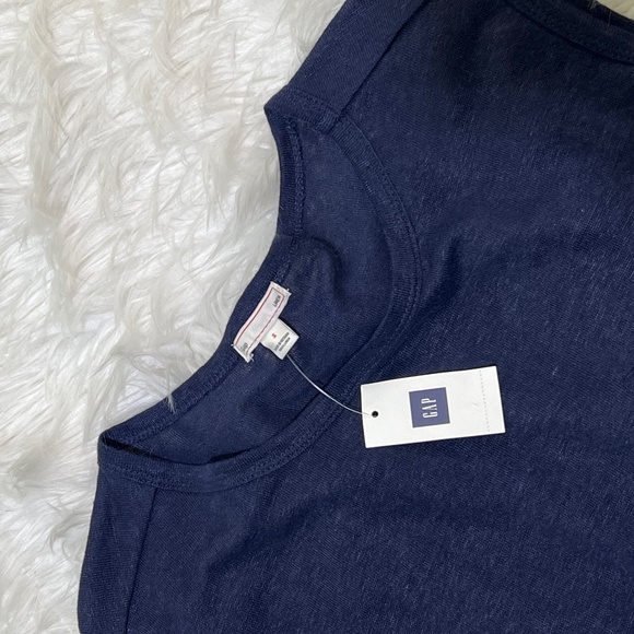 Linen! [GAP] Indigo Blue Sleeveless NWT Crewneck Maxi Dress + Pockets | Small - Picture 7 of 13